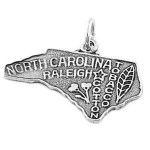  Sterling Silver State of North Carolina Charm Jewelry