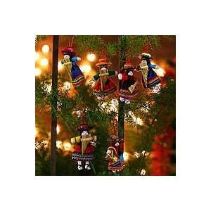  NOVICA Cotton ornaments, Girl Choir (set of 6)