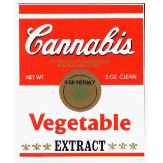 Cannabis Vegetable Extract   Soup Can Parody   Sticker / Decal 