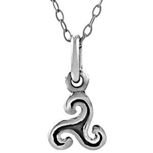  Sterling Silver Childrens Triskele Necklace: Jewelry
