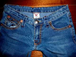 Designer TRUE RELIGION JOEY Flap Pocket BIG T Stretch Flare Jeans 