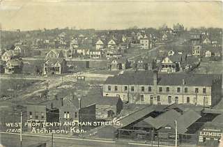 KS ATCHISON WEST FROM TENTH & MAIN STS TOWN VIEW T57997  