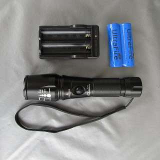 1600 Lumen Zoomable CREE XM L T6 LED 2x18650 Flashlight Torch Zoom 
