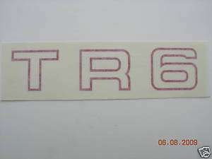 TRIUMPH TR6 REAR FENDER STICKER DECAL GRAHIC TRANSFER  