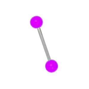  Violet Glow in the dark Tongue Ring Barbells: Jewelry