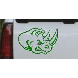 Bad Rhino Animals Car Window Wall Laptop Decal Sticker    Dark Green 