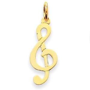  Treble Clef Charm in 14k Yellow Gold: Jewelry