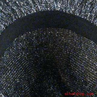 NEW METALLIC BLACK MESH FEDORA TRILBY LIGHT WEIGHT CRUSHABLE HAT WITH 