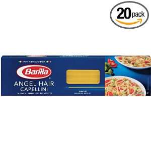 Barilla Angel Hair, 16 Ounce Boxes (Pack of 20):  Grocery 
