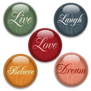  Decorative Push Pins 5 Big Live Love: Office Products