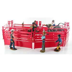   Deluxe Playset   Bullriders, Clowns, Red / Blue Fence: Toys & Games