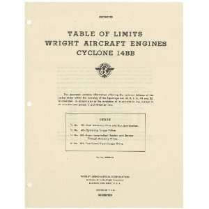   2600 Cyclone 14 BB Aircraft Engine Limits Manual Wright R 2600