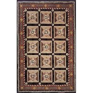   Black Boxes Flowers Transitional 8 x 11 Rug (MA 01): Home & Kitchen