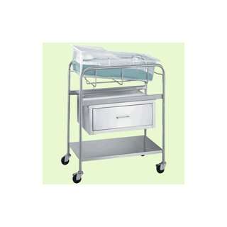  Medline Stainless Steel Bassinet   Bassinet with 2 Shelves 