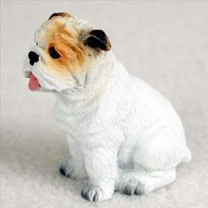 Bulldog Miniature Dog Figurine   White