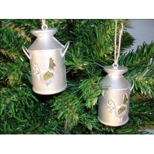  Metal Milk Can Chicken Design Christmas Ornament: Home 