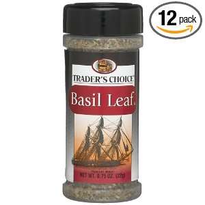 Traders Choice Basil Leaf , 0.75 Ounce Plastic Jars (Pack of 12 