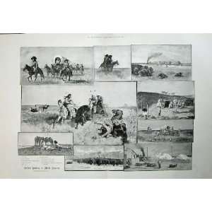  1887 Buffalo Hunting America Railway Train Herd Snow: Home 