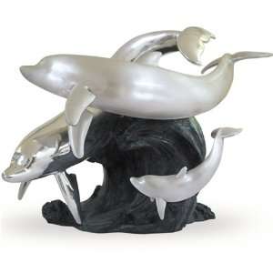 Dolphin Trio Silver Plated Sculpture:  Home & Kitchen