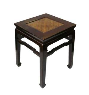 Chinese Rattan Square Claw Legs Table Ottoman ss617  
