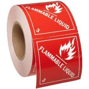   Hazardous Material Shipping Label, Legend Flammable Liquid 3 (500