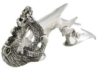 this awesomely cool hinged full finger armor ring features an eagle a