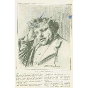   1912 Cartoonist Gilbert Keith Chesterton Beaconsfield 