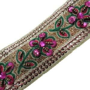   Bead Sequin Pink Stone Ribbon Trim Craft Free Shipping: Arts, Crafts