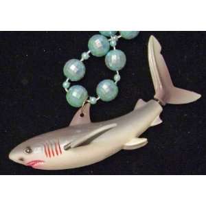 Bobble Head Shark Luau Beads Necklace New Orleans Mardi Gras Spring 