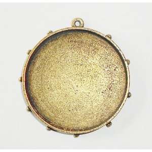  Extra Large Round Hobnail Bezel, Bronze Plate: Arts 