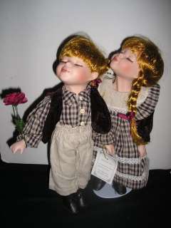 Modern Porcelain Dolls   PAIR OF KISSING CHILDREN  