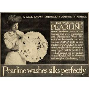  1907 Ad Silk Fabric Pearline Washing Compound Detergent 