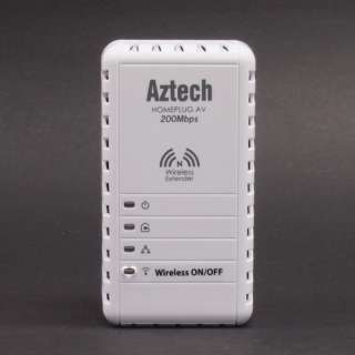 Aztech HL110EW 200Mbps HomePlug AV 2 Port Wireless  