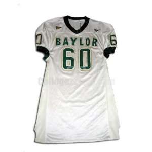 White No. 60 Game Used Baylor Reebok Football Jersey (SIZE M)  