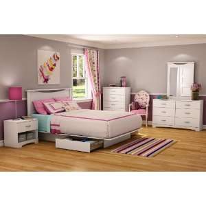  Step One Full/Queen 6 Piece Bedroom Set in Pure White 