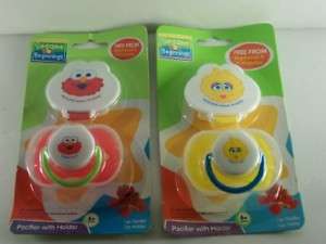 SESAME BEGINNINGS PACIFIER WITH HOLDER 6+ MO NEW IN PKG  