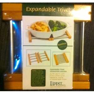 Lipper International 8223 Bamboo and Metal Expandable Trivet  