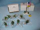 Dept 56 Heritage 8 Topiary Trees Flag Pole Lemon Tree