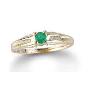    Amazing Emerald & Diamond Dolid 14K Yellow Gold Ring: Jewelry