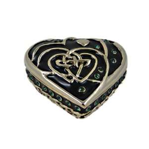   Box Trinket Heart Shaped Black Bejeweled 2.75 x 2 Home & Kitchen