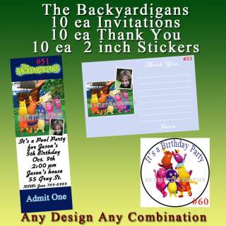 Backyardigans Birthday Invitation Thank You Cards Sticker Pkg 