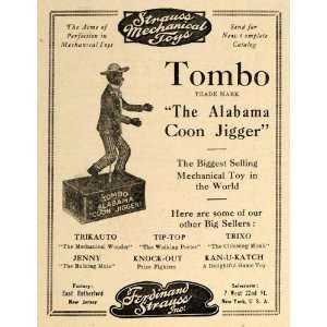  1920 Ad Ferdinand Strauss Toy Tombo Alabama Coon Jigger 