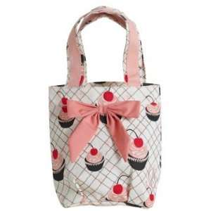    Cherry Cupcakes Lunch Tote Bag with Bow