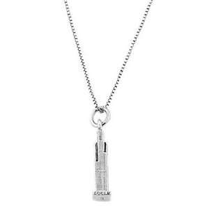    Sterling Silver 3 Dimensional Chicago  Tower Necklace Jewelry