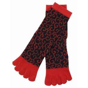   Kimono Print Womens 5 Inch Cuff 5 Toes Socks: Health & Personal Care