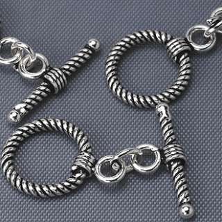 HIZE CN054 Sterling Silver 4 ROPE ROUND Toggles 14mm  