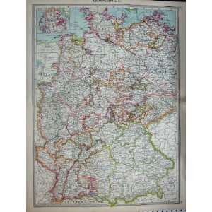 MAP c1890 GERMANY BRANDENBURG HAMBURG BERLIN RHINE 