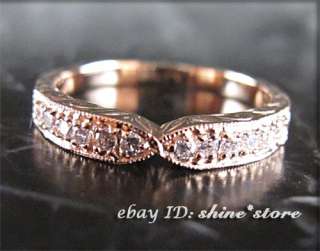   SOLID VICTORIAN LADY GOLD WEDDING SIMULATED DIAMONDS SET RINGS  