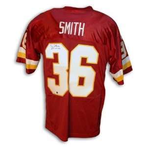  Timmy Smith Autographed/Hand Signed Custom Red Jersey 