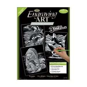  Royal Brush Engraving Art Value Packs 3/Pkg Silver Polar 